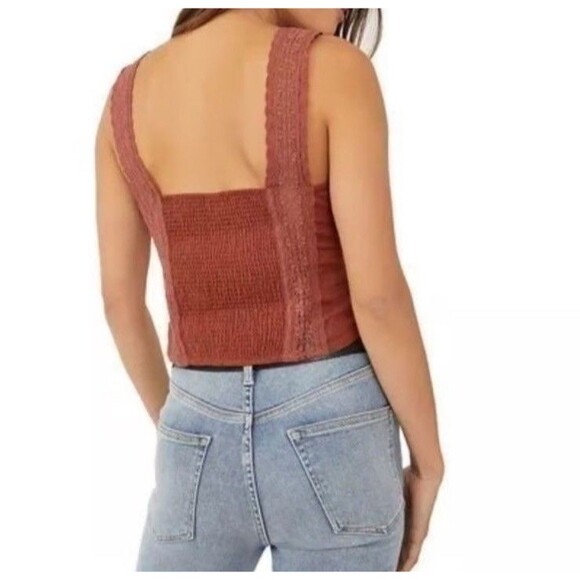 Free People Lace Tank Top Size Large Womens - Picture 2 of 9